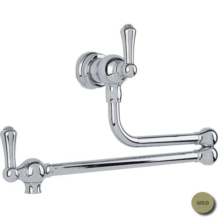 Perrin and Rowe 4799IG Pot Filler Tap with Lever Handles in Gold