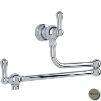Perrin and Rowe 4799PF Pot Filler Tap with Lever Handles in Pewter