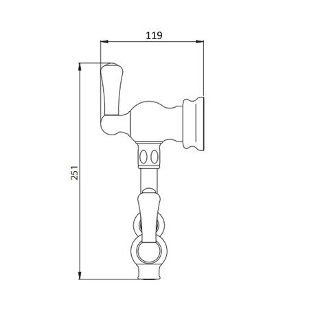 Perrin and Rowe 4799IG Pot Filler Tap with Lever Handles in Gold