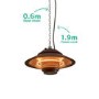 electriQ Ceiling Hanging Electric Infrared Patio Heater with Remote Control