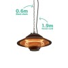 electriQ Ceiling Hanging Electric Infrared Patio Heater with Remote Control