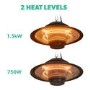 electriQ Ceiling Hanging Electric Infrared Patio Heater with Remote Control