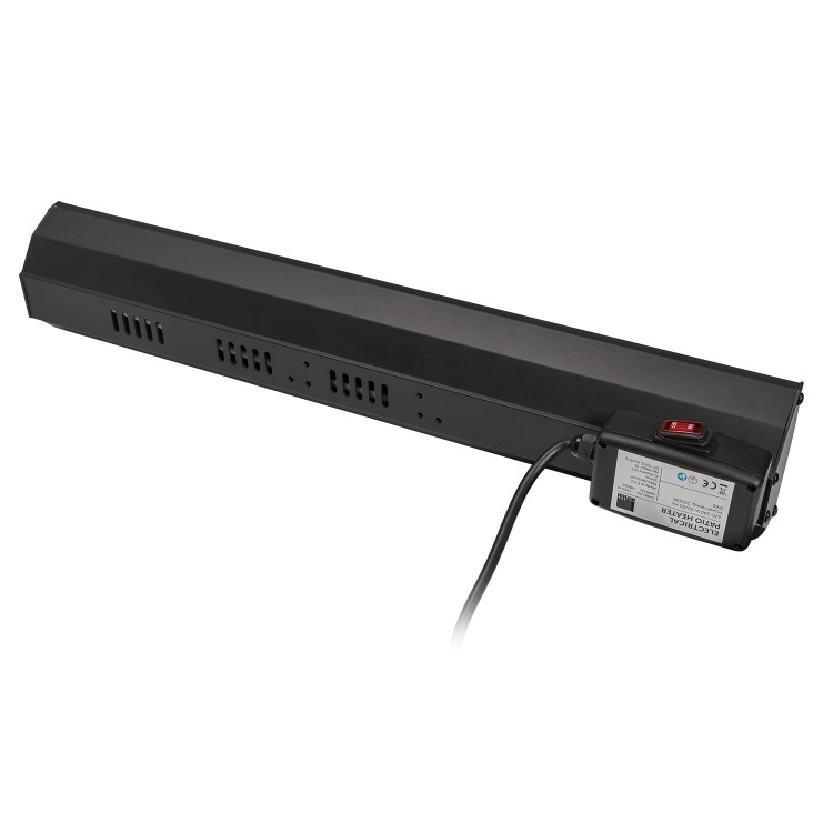 Refurbished electriQ 48595 Wall Mounted Electric Patio Heater - 2kW in Black  