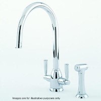 Perrin and Rowe 4866PF Oberon Double Lever C Spout Tap With Rinse Option