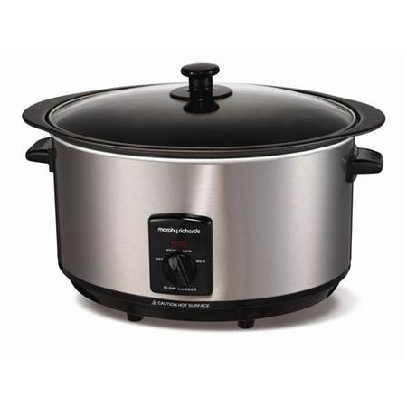 Morphy Richards 48705 Oct13 6.5lt Aluminium Slow Cooker Cooker Brush S/s