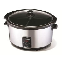 Morphy Richards 48762 6lt Divided Ceramic Pot Slow Cooker Polished S/s