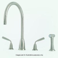 Perrin and Rowe 4876CP Contemporary Collection Titan Three Hole Mixer Tap With C Spout With Rinse Option