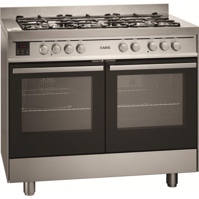 AEG 49190GOMN 90cm Dual Fuel Multifunction Range Cooker Stainless