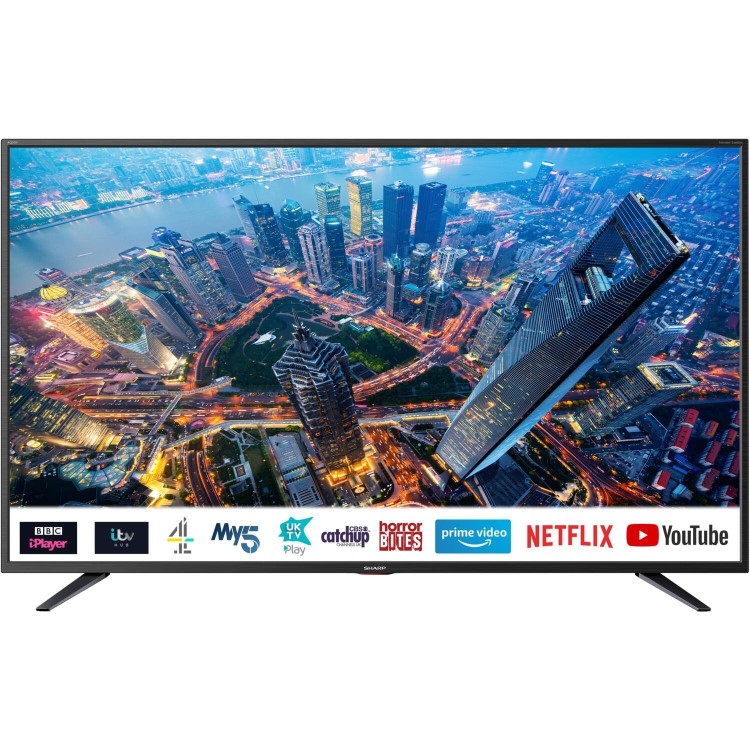 Sharp 65" Ultra 4k HDR Smart TV with a Harman Kardon speaker system