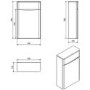 Walnut Back to Wall WC Toilet Unit - Without Toilet - W500 x D200mm