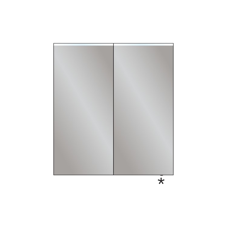 Double Door Mirrored Bathroom Cabinet with lights 800 x 700mm -hib. Ether 80