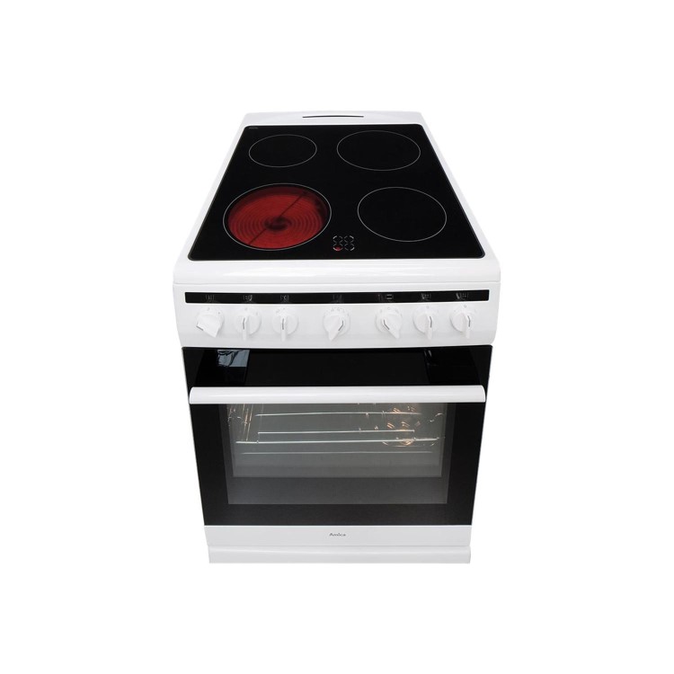 GRADE A2 - Amica 508CE2MSW 50cm Single Fan Oven Electric Cooker With Ceramic Hob - White