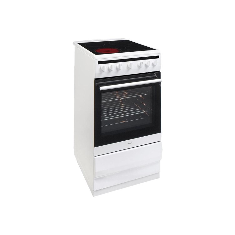 GRADE A2 - Amica 508CE2MSW 50cm Single Fan Oven Electric Cooker With Ceramic Hob - White
