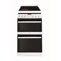 Amica 508DCE2TAW Ceramic Hob Double Oven Electric Cooker - White