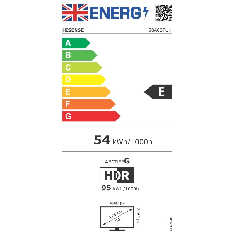 Hisense 50A6STUK 50 Inch 4K Ultra HD Smart TV – HDR Freely Dolby Vision & Dolby Atmos