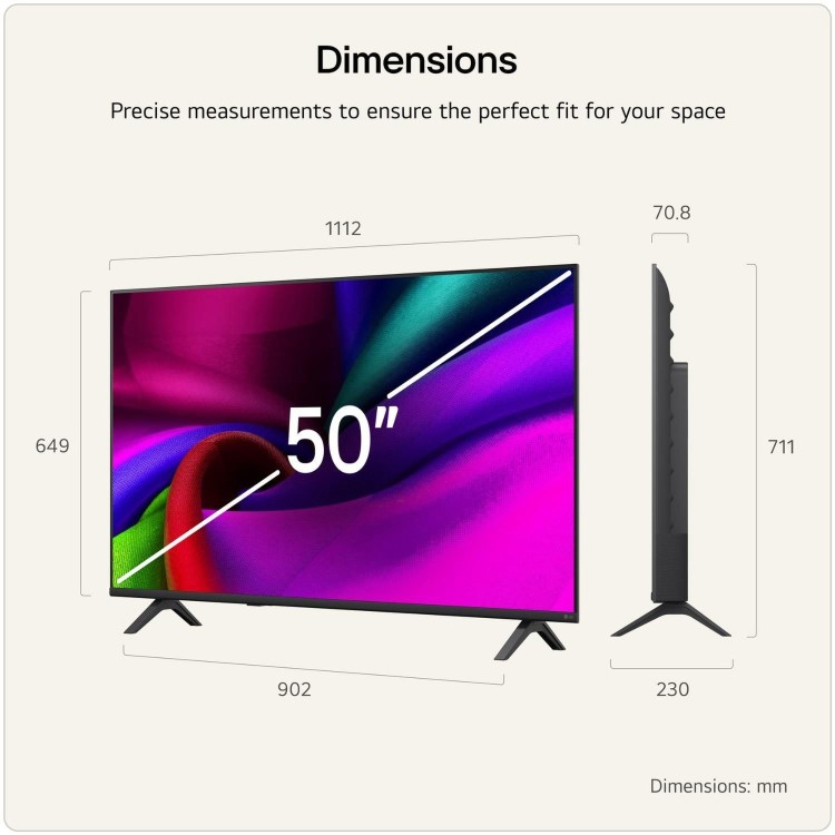 LG 50NU900B6LA 50" 4K UHD Nano AI Smart TV with HDR10 Pro webOS & AI Upscaling