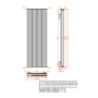 Towelrads Ascot Vertical Double Panel Radiator 1800 x 407mm
