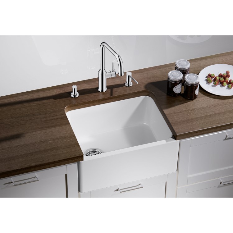 Blanco Single Bowl Undermount Belfast Crystal White Kitchen Sink