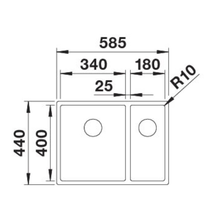 Blanco CLARON 340/180-U 1.5 Bowl Undermount Stainless Steel Kitchen Sink