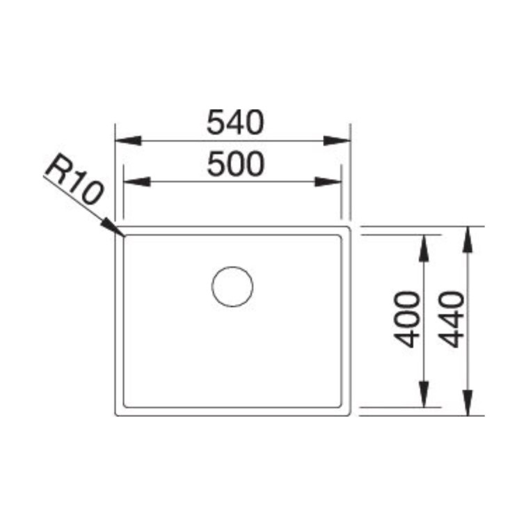 Blanco Claron 500-U Durinox Single Bowl Undermount Stainless Steel Kitchen Sink