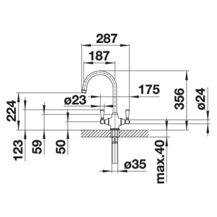 Blanco Vicus Dual Lever Kitchen Mixer Tap - Chrome