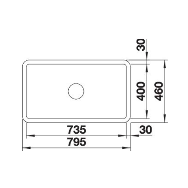 Blanco Villae Farmhouse Single Bowl Undermount Ceramic White Kitchen Sink