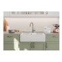 Blanco Villae Farmhouse Dual Bowl Undermount Ceramic Kitchen Sink - White