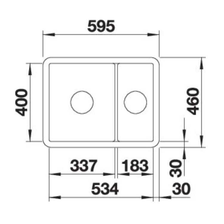 Blanco Villae 1.5 Bowl Undermount Ceramic Kitchen Sink - White