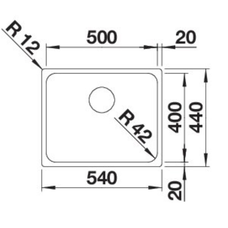 Blanco Solis 500-U Single Bowl Undermount Stainless Steel Kitchen Sink