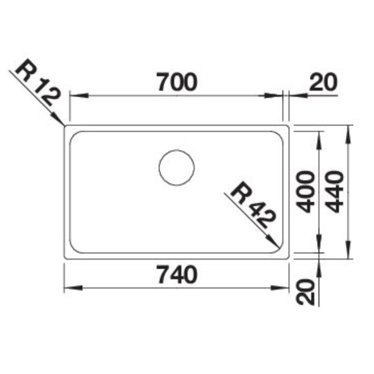 Blanco Solis 700-U Single Bowl Undermount Stainless Steel Kitchen Sink