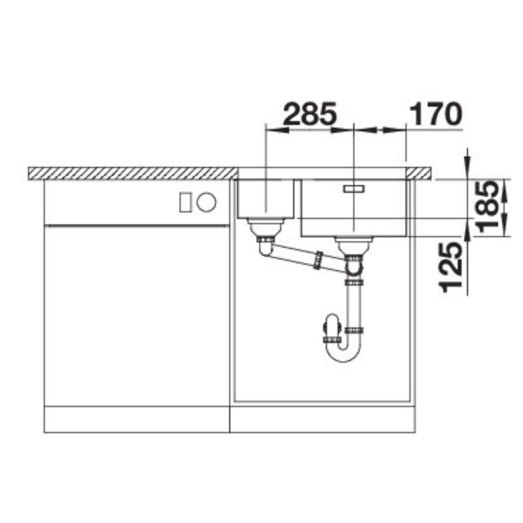 516348 Blanco Solis 340/180-U 1.5 Bowl Undermount Stainless Steel Kitchen Sink ...