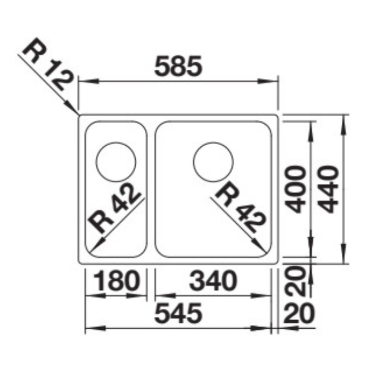 Blanco Solis 340/180-U 1.5 Bowl Undermount Stainless Steel Kitchen Sink