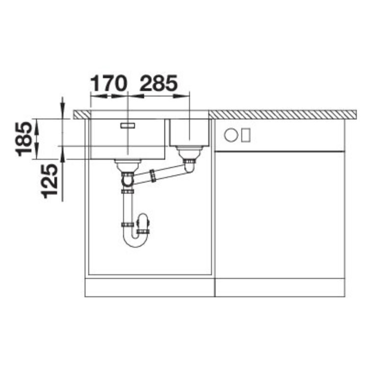 Blanco Solis 340/180-U 1.5 Bowl Undermount Stainless Steel Kitchen Sink