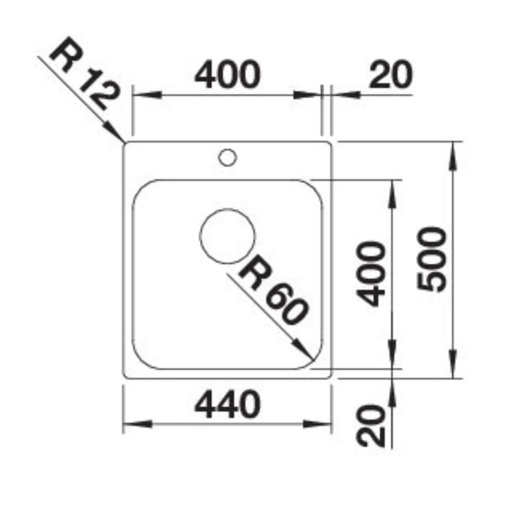 Blanco Supra 400-IF/A R12 Single Bowl Undermount Stainless Steel Kitchen Sink