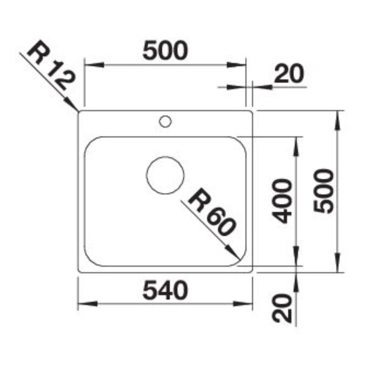 Blanco Supra 500-IF/A R12 Single Bowl Undermount Stainless Steel Kitchen Sink
