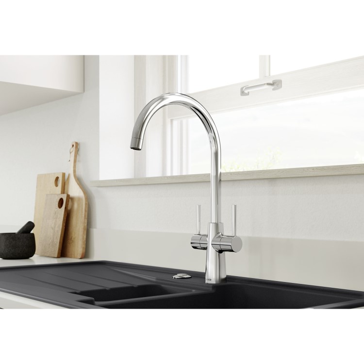Blanco Max II Dual Lever High Pressure Kitchen Tap - Chrome