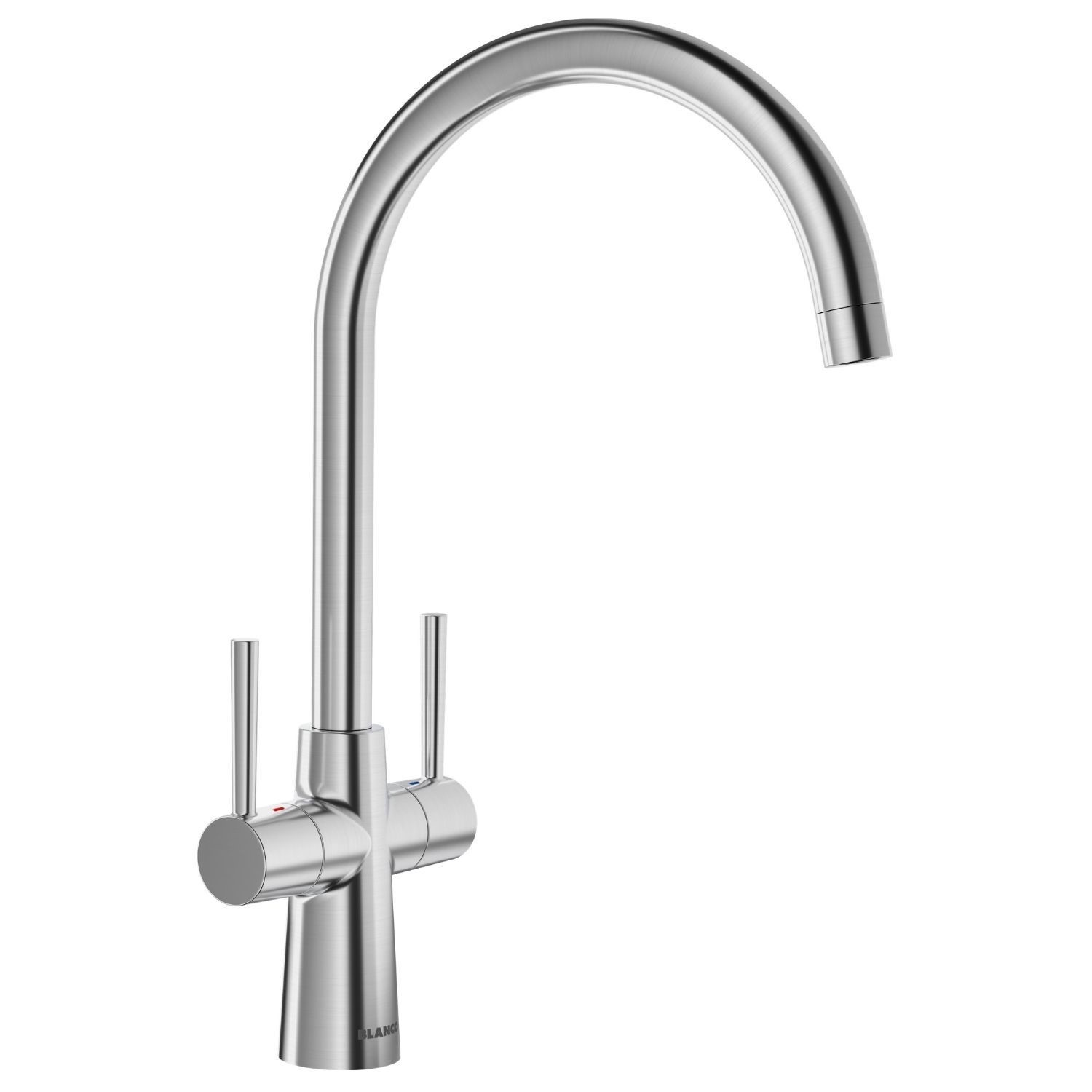 Blanco Max Ii Dual Lever Kitchen Mixer Tap Steel 526678