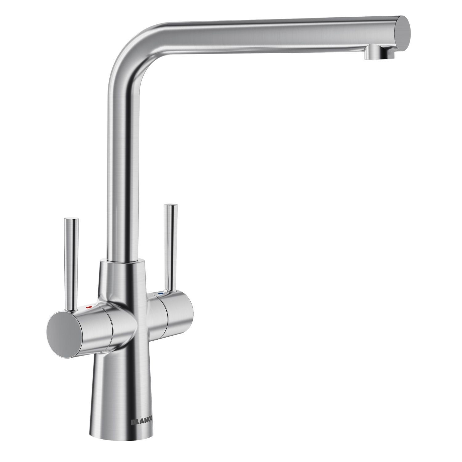 Blanco Lax Dual Lever Kitchen Mixer Tap Steel 526680