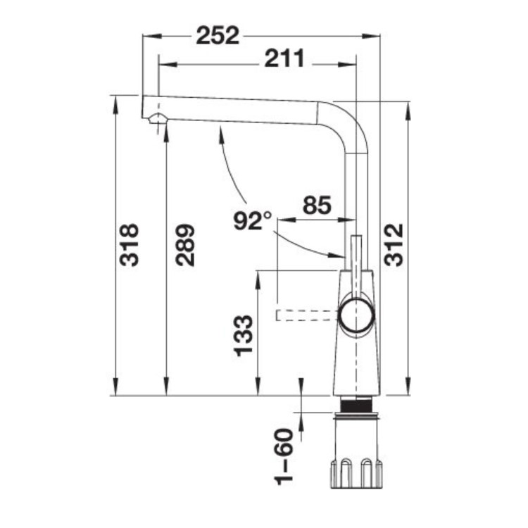 Blanco Lax Dual Lever Kitchen Mixer Tap - Steel