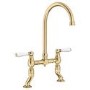 Blanco Vicus Bridge Twin Lever Monobloc Kitchen Mixer Tap - Satin Gold