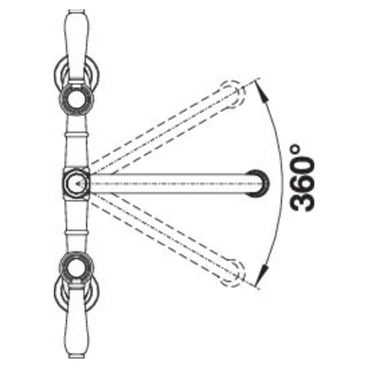 Blanco Vicus Bridge Twin Lever Monobloc Kitchen Mixer Tap - Satin Gold