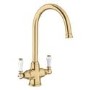 Blanco Vicus Twin Lever Monobloc Kitchen Mixer Tap - Satin Gold