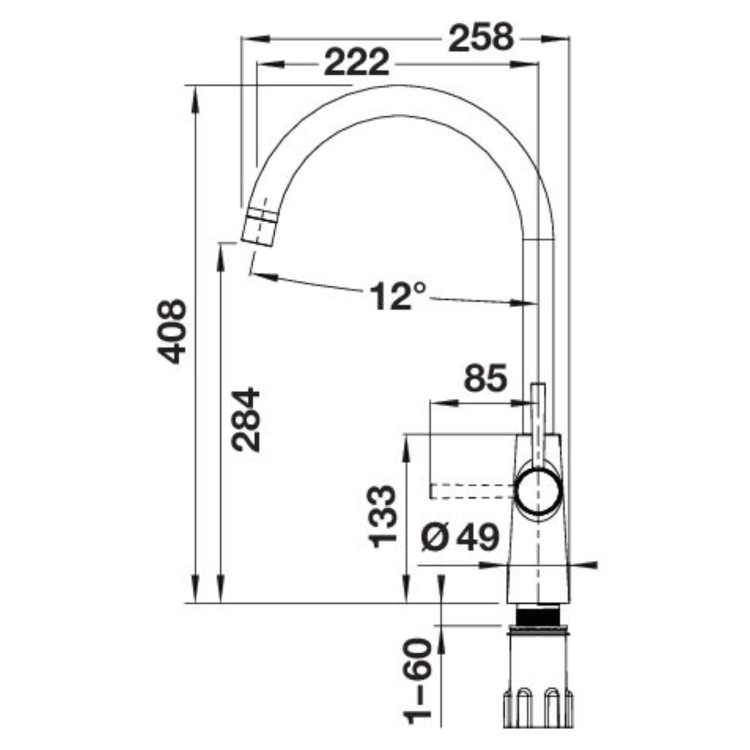 Blanco Max II Dual Lever Monobloc Kitchen Mixer Tap - Black