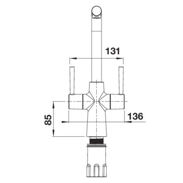Blanco Lax Dual Lever Monobloc Kitchen Mixer Tap - Black