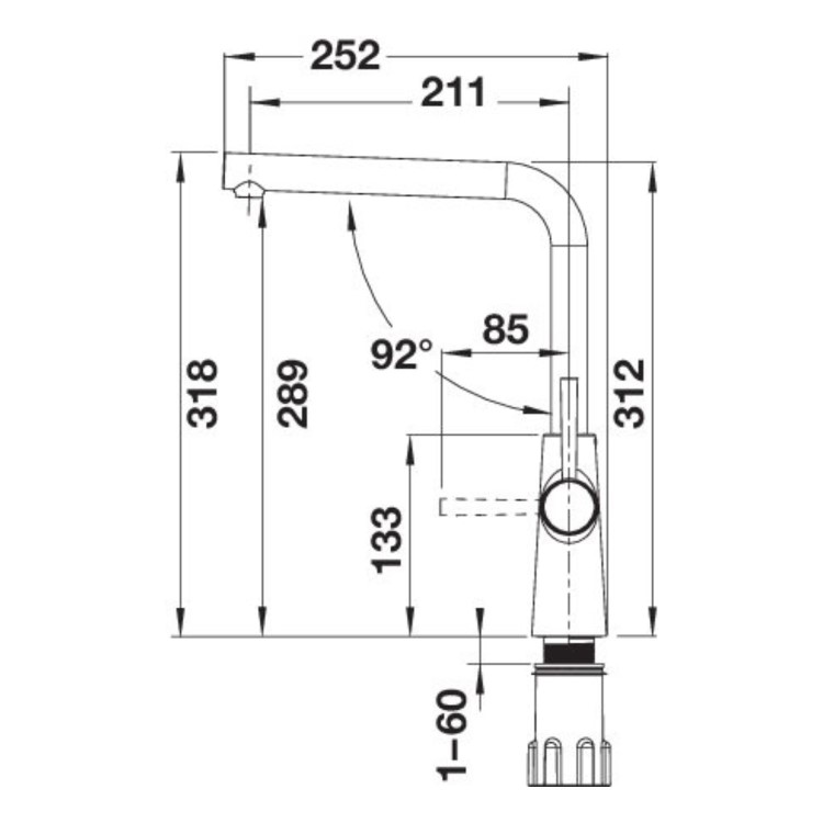 Blanco Lax Dual Lever Monobloc Kitchen Mixer Tap - Black