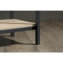 Tall Oak and Black Metal Open Bookcase 