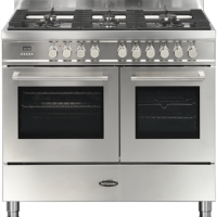 Refurbished Britannia Q Line 100cm Double Oven Dual Fuel Range Cooker Stainless Steel