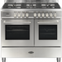 Refurbished Britannia Q Line 100cm Double Oven Dual Fuel Range Cooker Stainless Steel