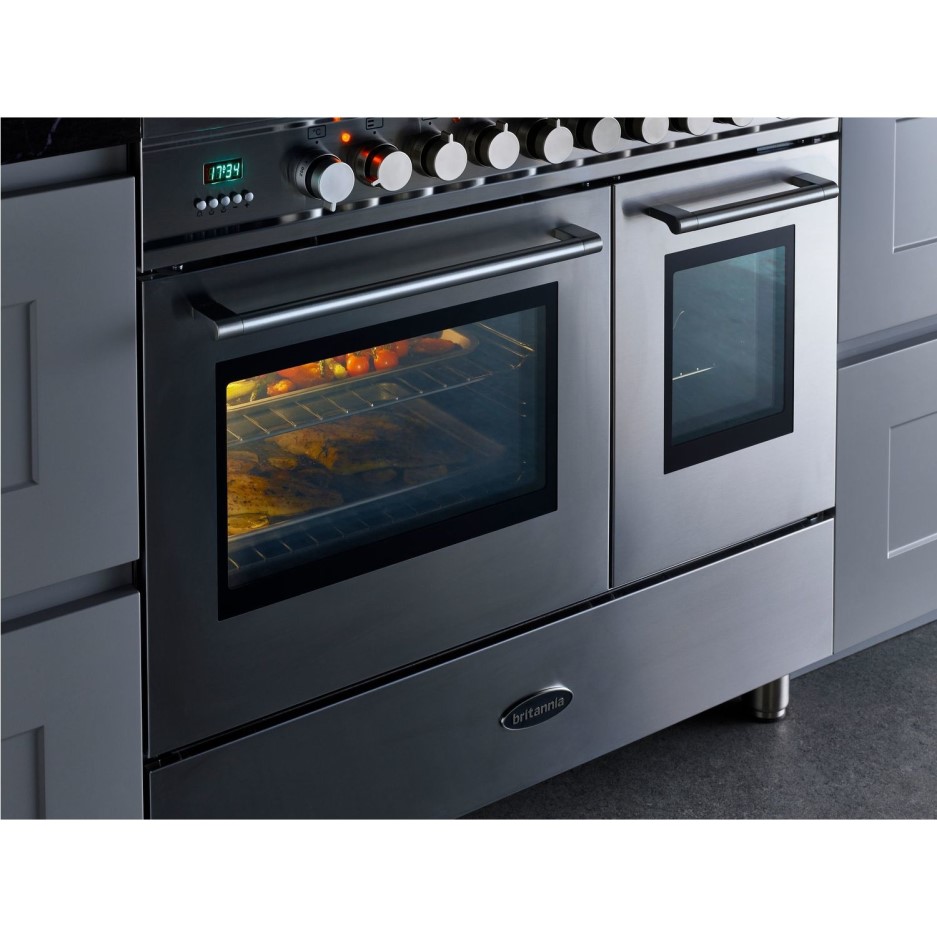 Britannia Q Line 90cm Double Oven Dual Fuel Range Cooker Stainless