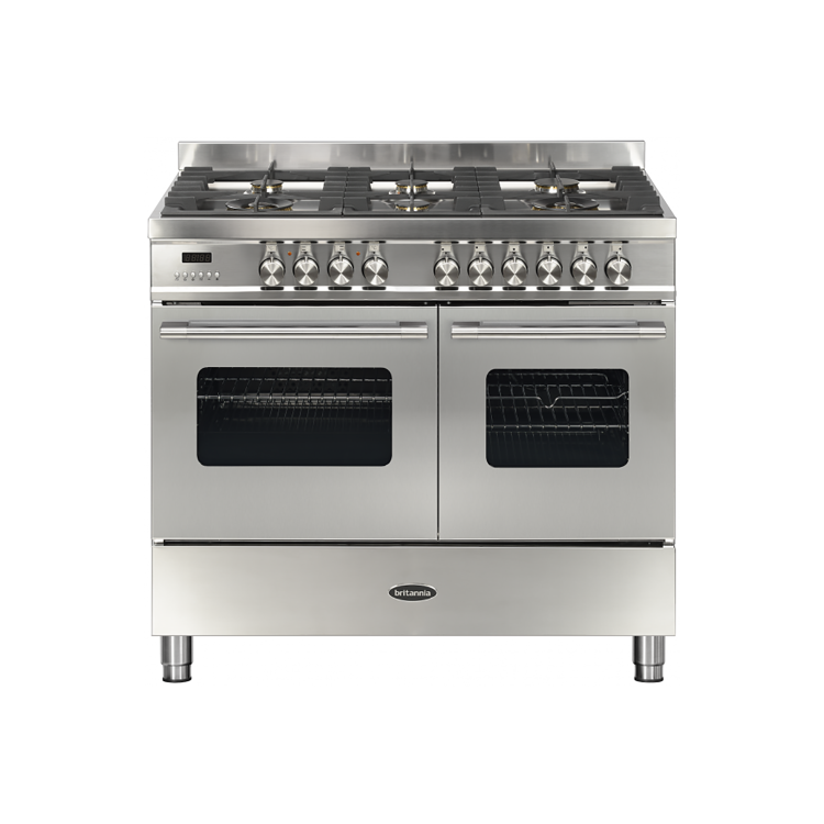 Britannia Delphi 100cm Double Oven Dual Fuel Range Cooker - Stainless Steel